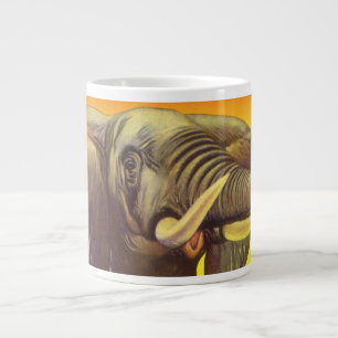 Caneca De Café Grande Animais Selvagens Vintage, Elefante Africano com P