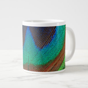 Caneca De Café Grande Animal - Pássaro - Pena de Pavão