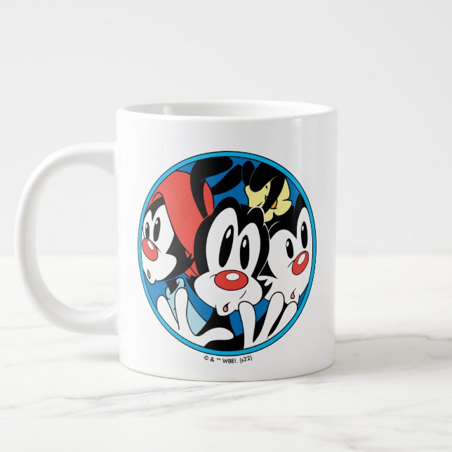 Caneca De Café Grande Animaniacs | Gráfico do círculo dos irmãos Warner (Esquerda)