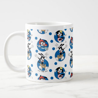 Caneca De Café Grande Animaniacs | Padrão de círculo Yakko, Wakko e Dot