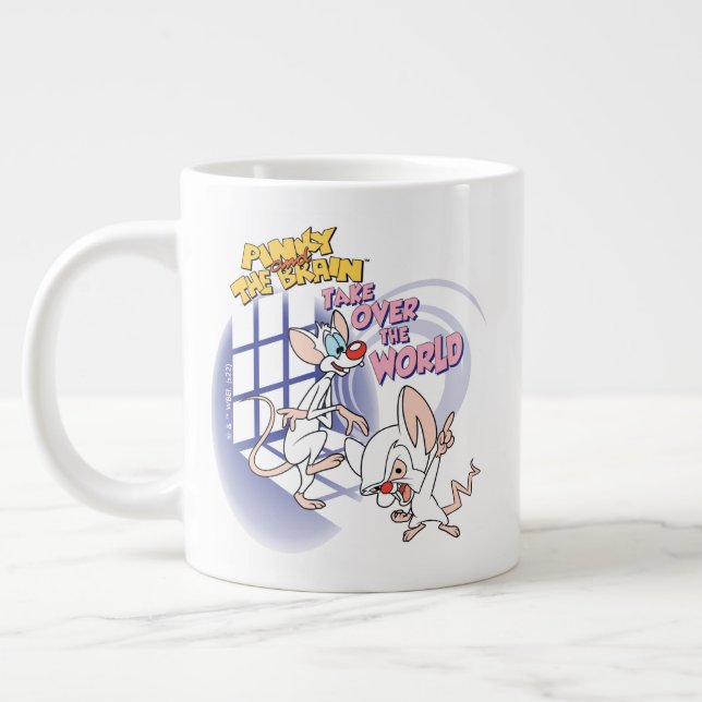 Caneca De Café Grande Animaniacs | Take Over The World Graphic (Esquerda)