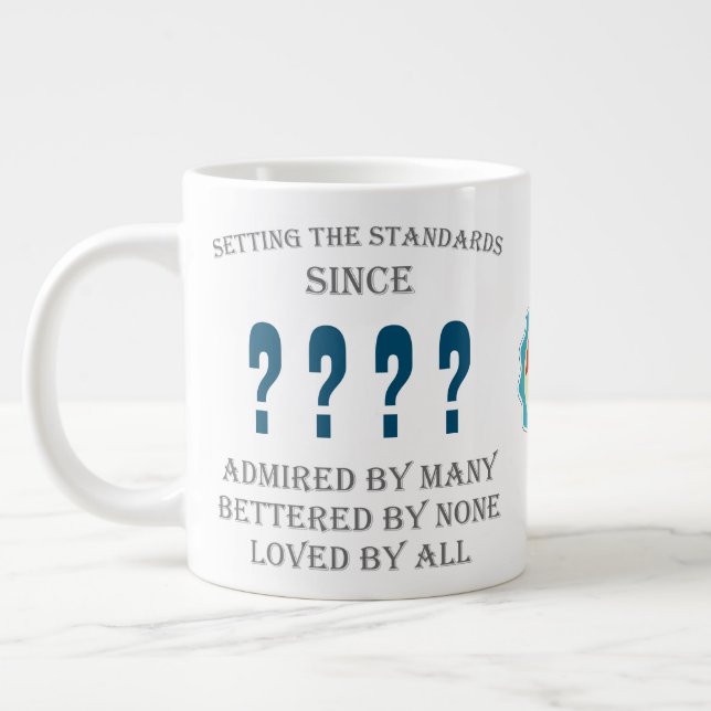 Caneca De Café Grande Aniversário Adicionar Nome de Ano Data Amar por Az (Esquerda)