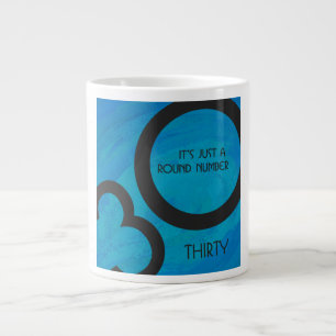 Caneca De Café Grande Aniversário Azul de 30 Décadas