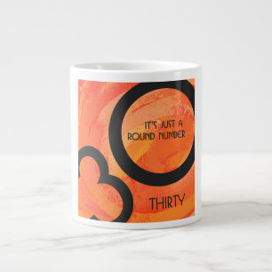 Caneca De Café Grande Aniversário da Década Orange 30