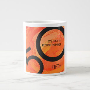 Caneca De Café Grande Aniversário da Década Orange 50