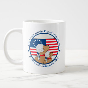 Caneca De Café Grande Aniversário de 250 Anos da América Pais Fundadores