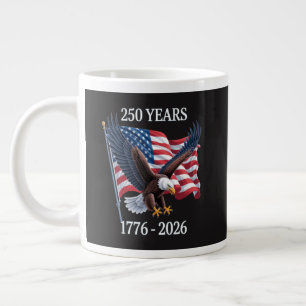 Caneca De Café Grande Aniversário de 250 Anos EUA Bandeira Americana 177