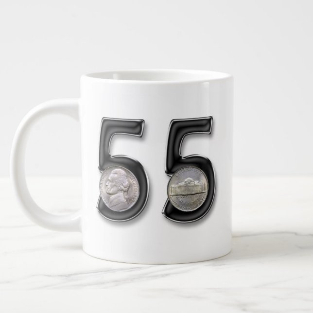 Caneca De Café Grande Aniversário de 55 de níquel duplo (Esquerda)