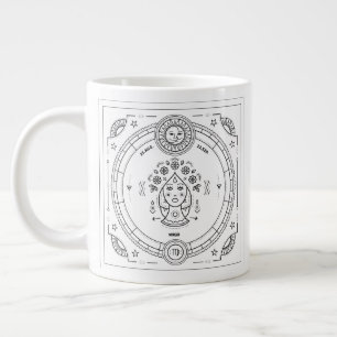 Caneca De Café Grande Aniversário Personalizado do Virgo Zodac