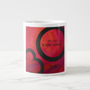 Caneca De Café Grande Aniversário Vermelho de 30 Décadas