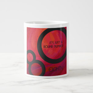 Caneca De Café Grande Aniversário Vermelho de 80 Décadas