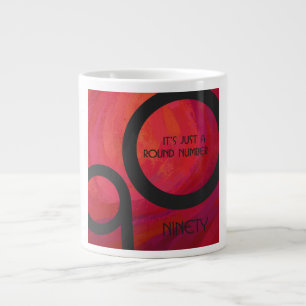 Caneca De Café Grande Aniversário Vermelho de 90 Décadas
