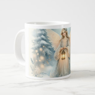 Caneca De Café Grande Anjo Lanterna Celestial de Inverno da Graça