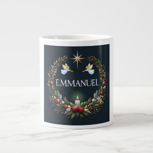 Caneca De Café Grande Anjos de Natal Emmanuel