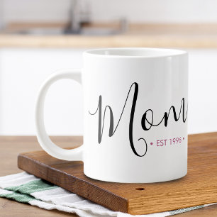 Caneca De Café Grande Ano de Fundação Personalizado da Mamãe