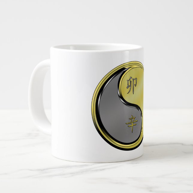 Caneca De Café Grande Ano do Coelho de Metal (Frente Esquerda)