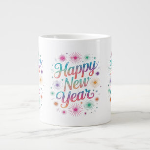 Caneca De Café Grande Ano Novo 2026 Fogos de Artifício Essencial