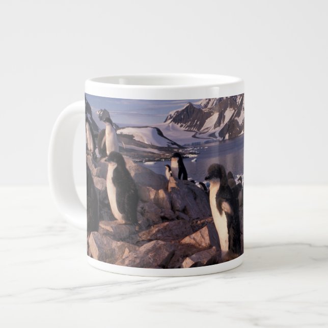 Caneca De Café Grande Antártica, pintinhos de pinguins adereços (Frente Esquerda)