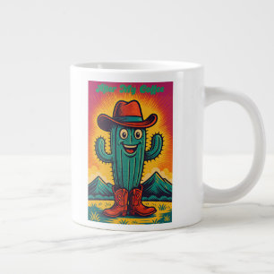 Caneca De Café Grande Antes e depois do café cacto cowboy