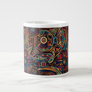 Caneca De Café Grande Antigo Azul "Crônica dos Antigos" Artisan J