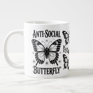 Caneca De Café Grande Antismosscópio de borboletas antissociais - Mug es