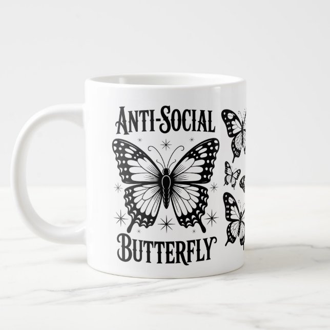 Caneca De Café Grande Antismosscópio de borboletas antissociais - Mug es (Esquerda)