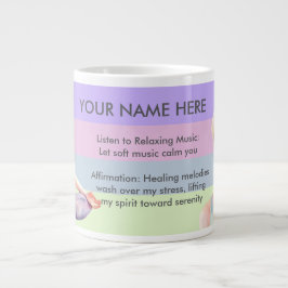 CANECA DE CAFÉ GRANDE ANTISTRESS RELAX CALM GIRL YOGA CHAKRA