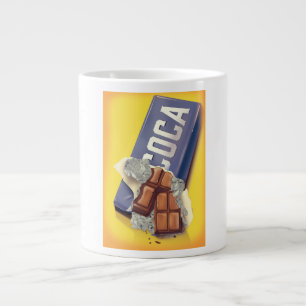 Caneca De Café Grande Anúncio de Barra de Chocolate Vintage