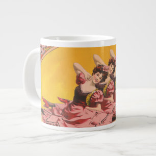 Caneca De Café Grande Anúncio Vintage Para Frações De Primavera Vermelho