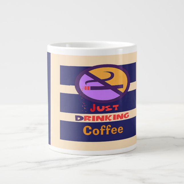 Caneca De Café Grande Apenas Bebendo Café  (Frente)