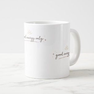 Caneca De Café Grande Apenas Boa Energia Minimalista Positiva