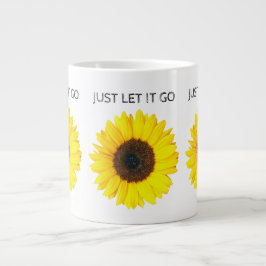 Caneca De Café Grande Apenas Deixe Ir Girassol