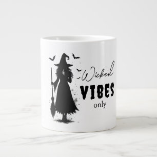 Caneca De Café Grande "Apenas Víblias Malvadas" - Bruxa Negra Halloween 