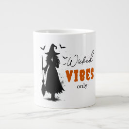 Caneca De Café Grande "Apenas Víblias Malvadas" - Bruxa Negra Halloween