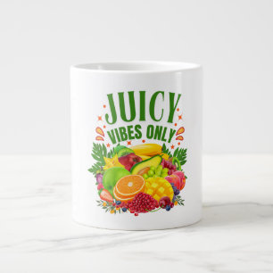 Caneca De Café Grande Apenas Vibrações Suculentas: Frutas Frescas e Vida