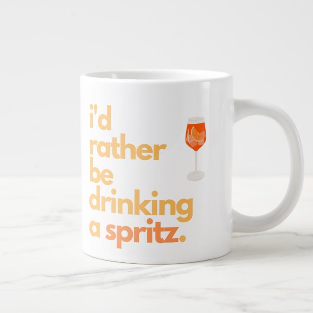 Caneca De Café Grande Aperol Spritz Coffee Mug - "Eu Preferencialmente S (Direita)