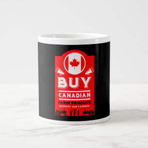 Caneca De Café Grande Apoie os Agricultores Canadenses