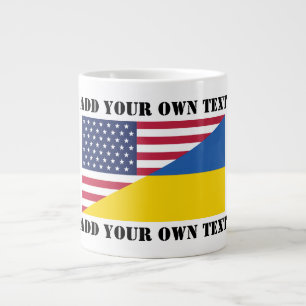 Caneca De Café Grande Apoio americano ao Travesseiro decorativo da Ucrân
