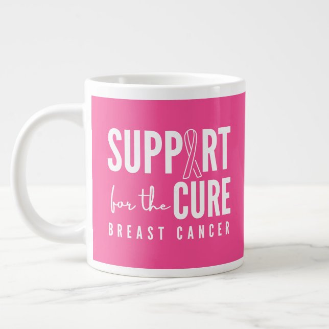 Caneca De Café Grande apoio ao cancer de mama cura impermeável (Esquerda)