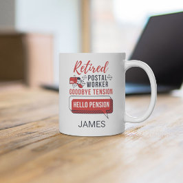 Caneca De Café Grande Aposentação Personalizada do Correio do Trabalhado