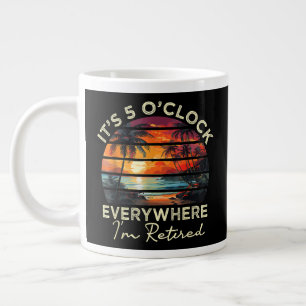 Caneca De Café Grande Aposentadoria Divertida São 5 da Tarde em Todo Lug