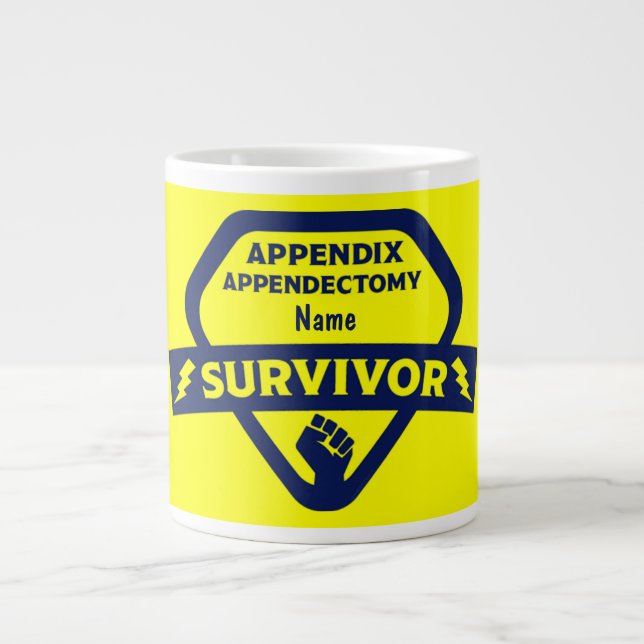 Caneca De Café Grande Appendectomia de Cirurgia de Remoção de Apêndice E (Frente)