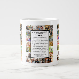 Caneca De Café Grande Apreciação de Amizade   Colagem de Fotos BFF 22