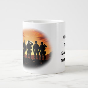 Caneca De Café Grande Apreciação de Membro do Serviço Personalizável