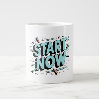 Caneca De Café Grande "Aproveite o momento: comece agora a música motiva