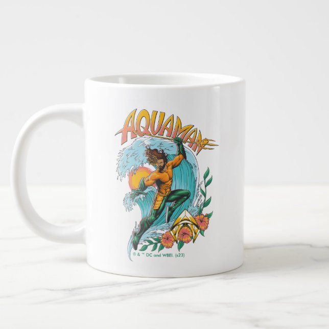 Caneca De Café Grande Aquaman e Trident Ascensão Graphic (Esquerda)