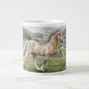 Caneca De Café Grande Aquarela de égua islandesa pinto carismática