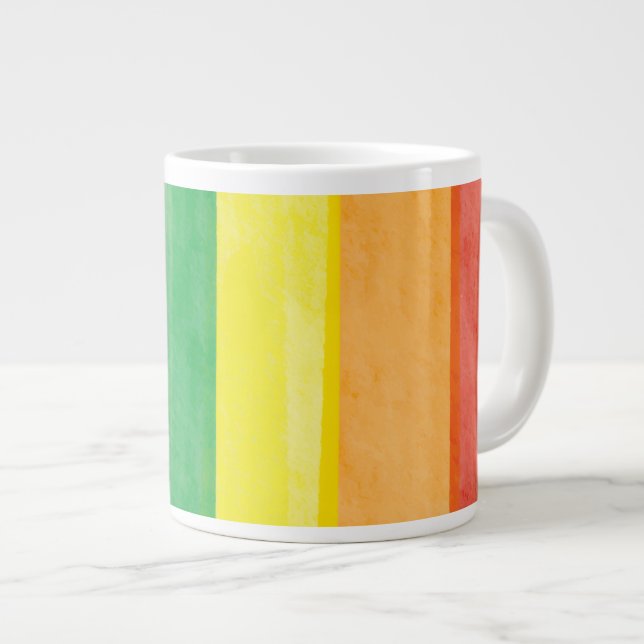 Caneca De Café Grande Aquarelas Arco-íris Orgulho (Frente Esquerda)