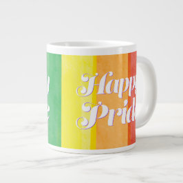 Caneca De Café Grande Aquarelas Feliz Orgulho Arco-íris