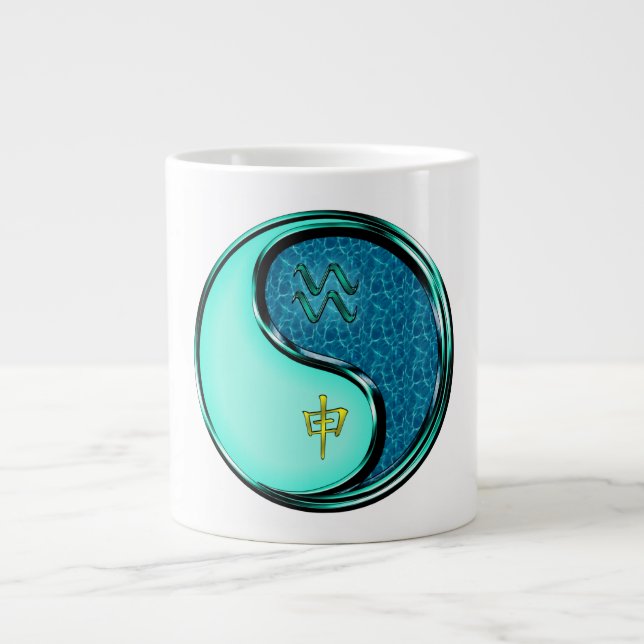 Caneca De Café Grande Aquário & Macaco de Água (Frente)